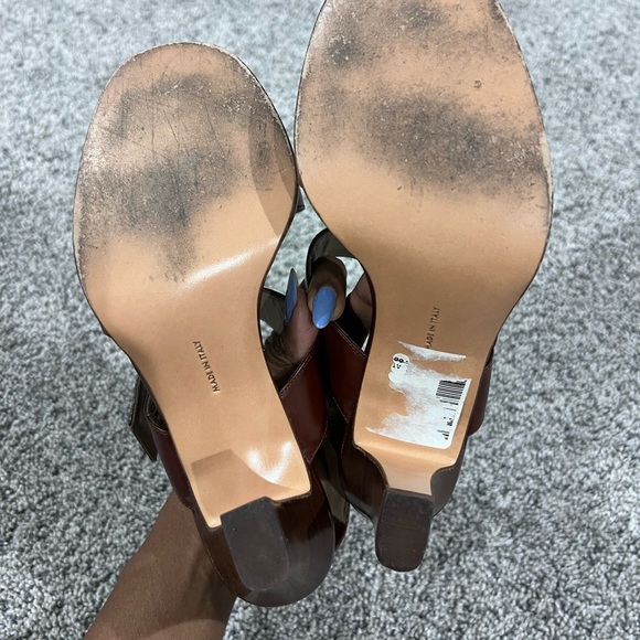 Salvatore Ferragamo Brown Leather Strappy Heel Sandals Italy Made Womens Size 6 - Picture 8 of 11